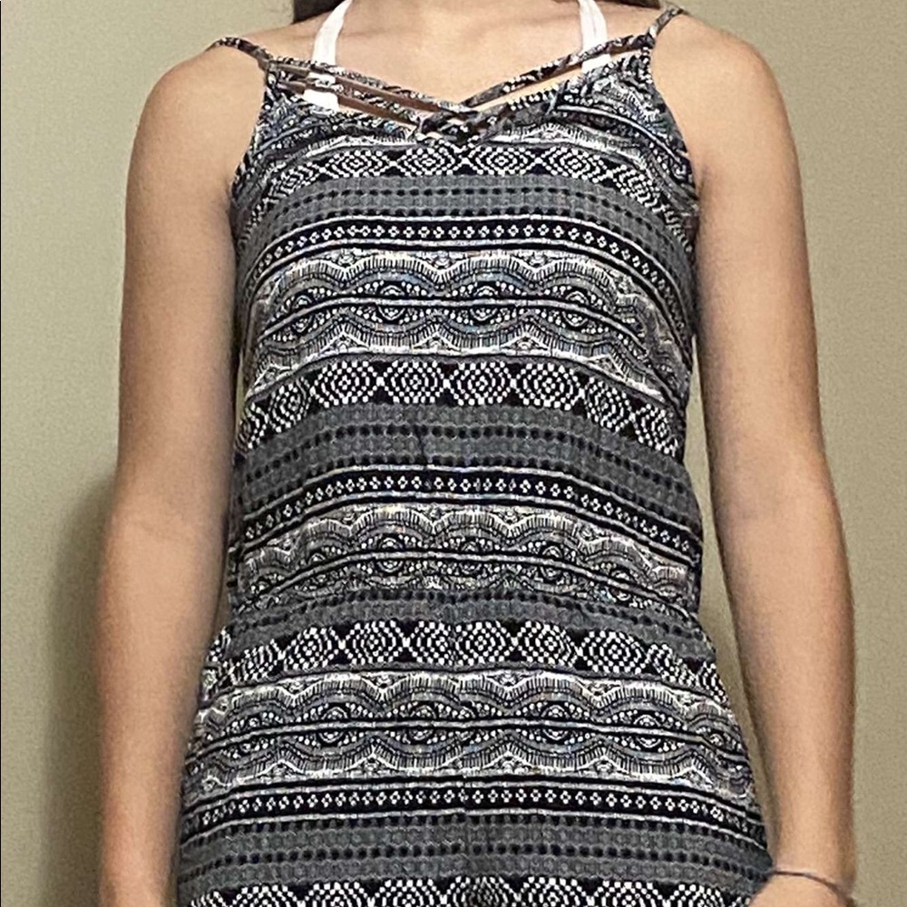 black and white romper